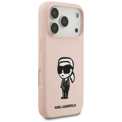 Калъф за Apple iPhone 17 Pro, Karl Lagerfeld, Sketch and Logo Karl, Розов
