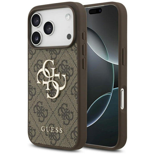 Калъф за Apple iPhone 17 Pro Max, Guess, 4G Big Logo, Кафяв