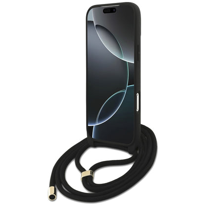 Калъф за Apple iPhone 17 Pro Max, Guess, 4G CBDY Big Logo with Cord Strap, Кафяв