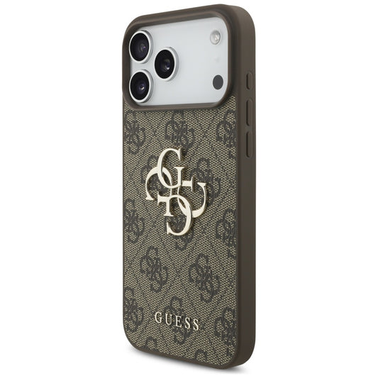 Калъф за Apple iPhone 17 Pro Max, Guess, 4G Classic Logo with Pearl Strap, Кафяв