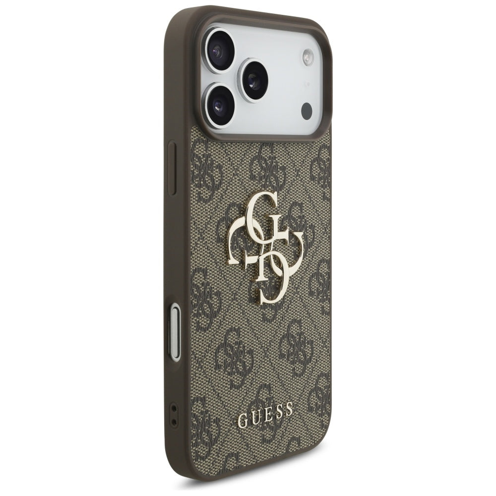 Калъф за Apple iPhone 17 Pro Max, Guess, 4G Classic Logo with Pearl Strap, Кафяв