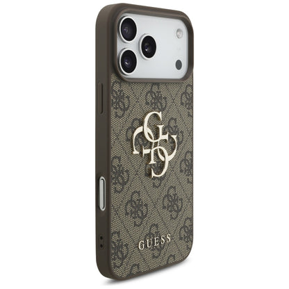 Калъф за Apple iPhone 17 Pro Max, Guess, 4G Classic Logo with Pearl Strap, Кафяв