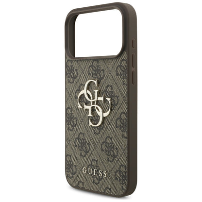 Калъф за Apple iPhone 17 Pro Max, Guess, 4G Classic Logo with Pearl Strap, Кафяв