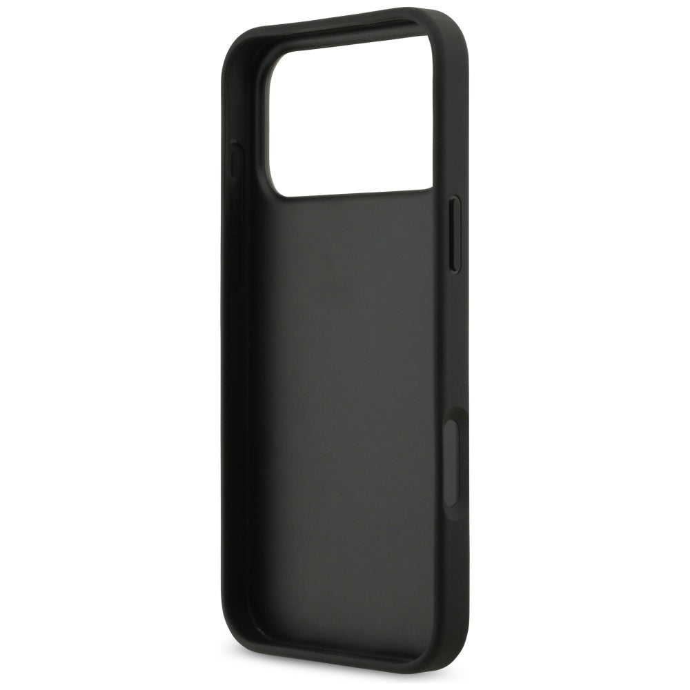 Калъф за Apple iPhone 17 Pro Max, Guess, 4G Grained Big and Classic Logo, Черен