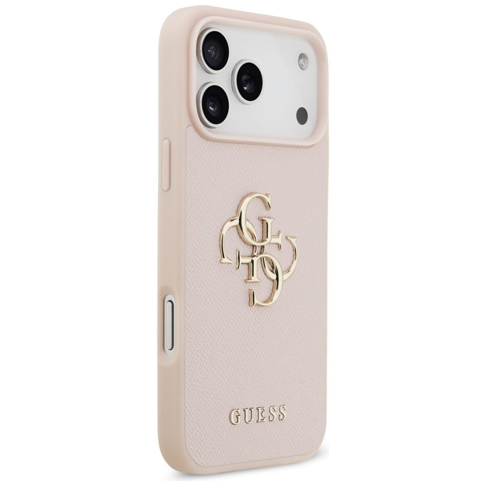 Калъф за Apple iPhone 17 Pro Max, Guess, 4G Grained Big and Classic Logo, Розов
