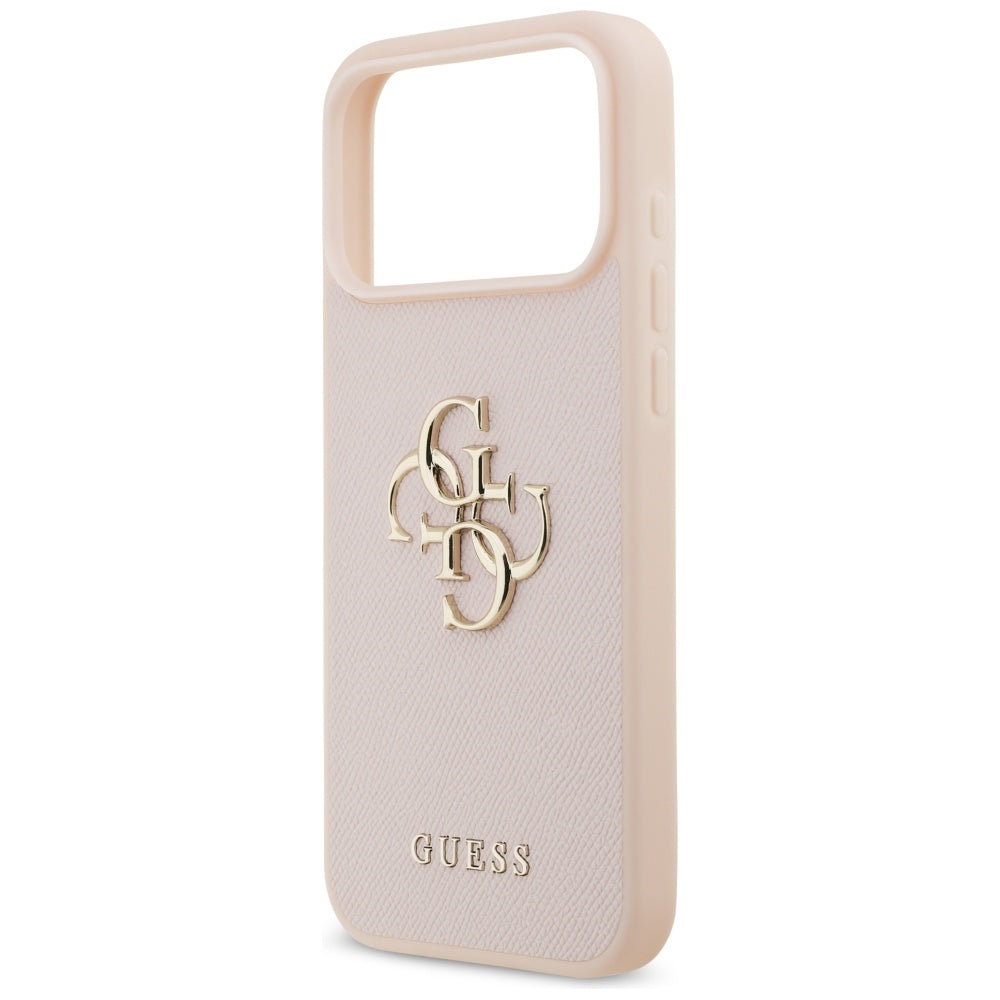 Калъф за Apple iPhone 17 Pro Max, Guess, 4G Grained Big and Classic Logo, Розов