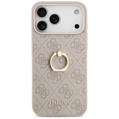 Калъф за Apple iPhone 17 Pro Max, Guess, 4G Ring Stand, Кафяв