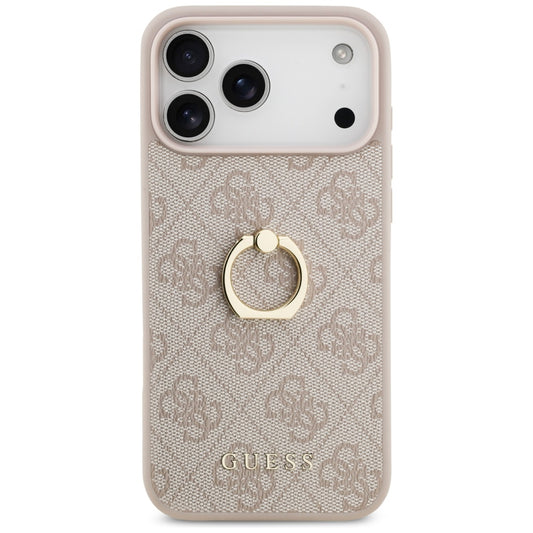 Калъф за Apple iPhone 17 Pro Max, Guess, 4G Ring Stand, Кафяв