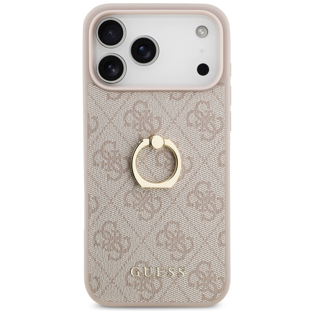 Калъф за Apple iPhone 17 Pro Max, Guess, 4G Ring Stand, Розов