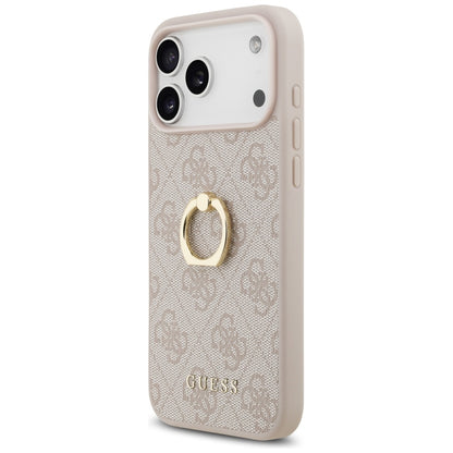 Калъф за Apple iPhone 17 Pro Max, Guess, 4G Ring Stand, Розов