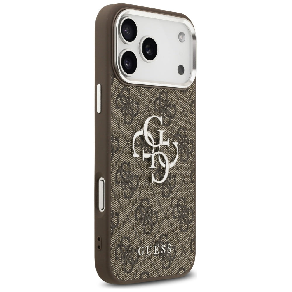 Калъф за Apple iPhone 17 Pro Max, Guess, Big 4G Logo Classic, Кафяво Сребрист