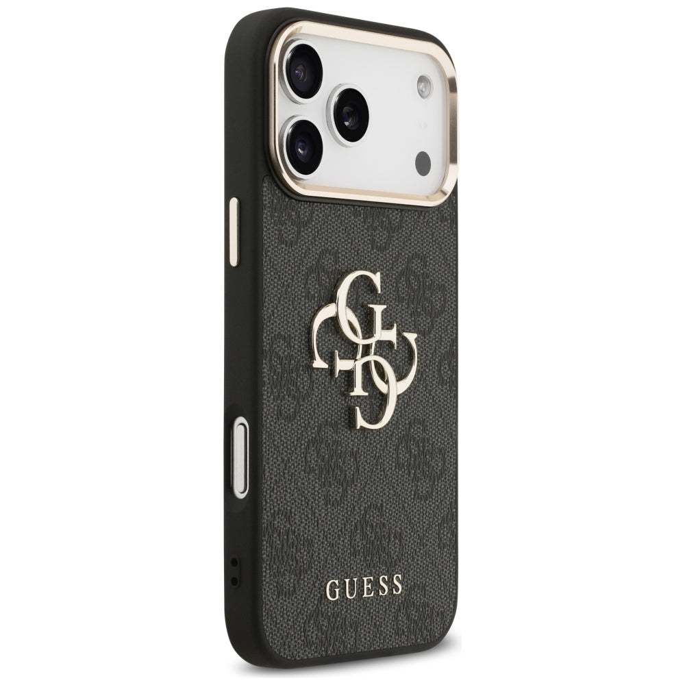 Калъф за Apple iPhone 17 Pro Max, Guess, Big 4G Logo Classic, Черно Златен
