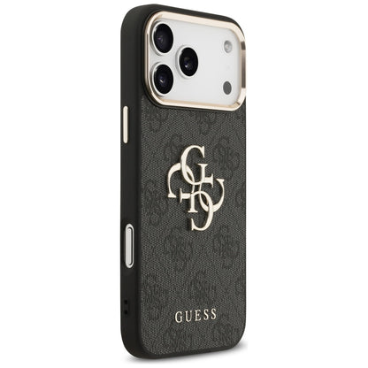 Калъф за Apple iPhone 17 Pro Max, Guess, Big 4G Logo Classic, Черно Златен