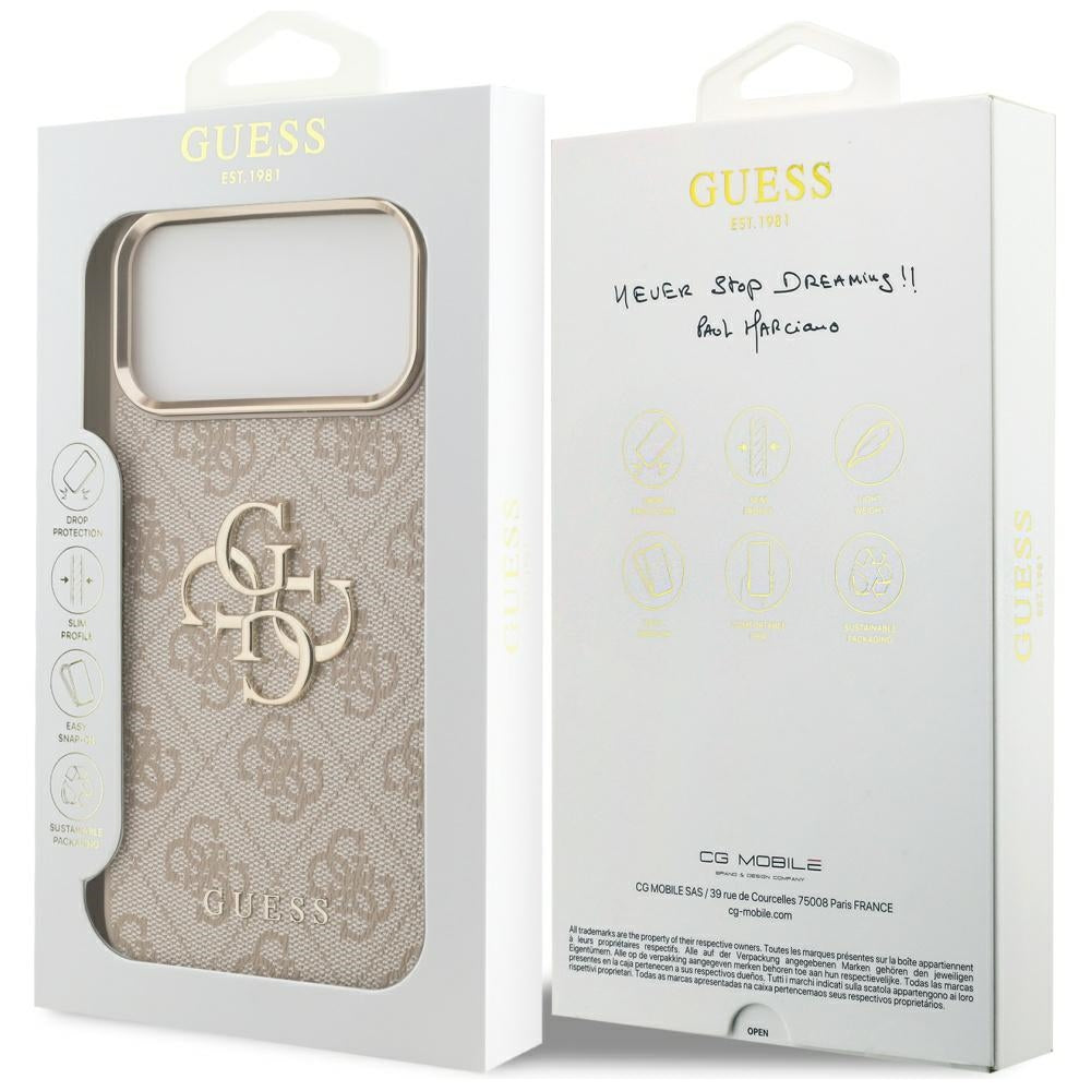 Калъф за Apple iPhone 17 Pro Max, Guess, Big 4G Logo Classic, Розово Злато