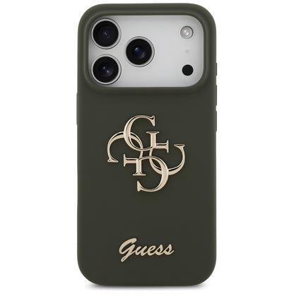Калъф за Apple iPhone 17 Pro Max, Guess, Big 4G Script, Каки