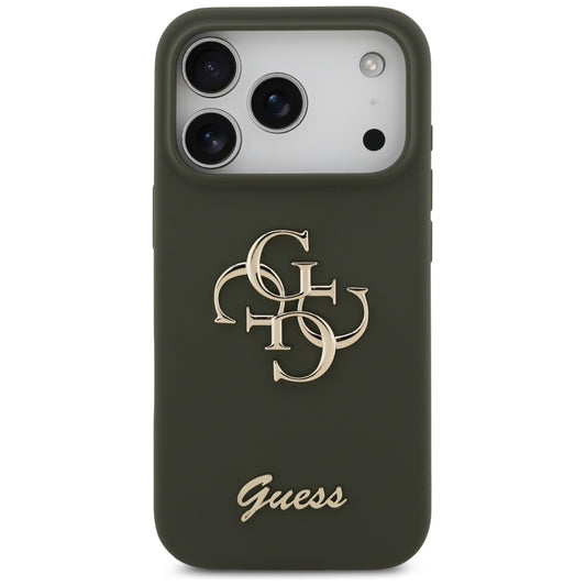 Калъф за Apple iPhone 17 Pro Max, Guess, Big 4G Script, Каки