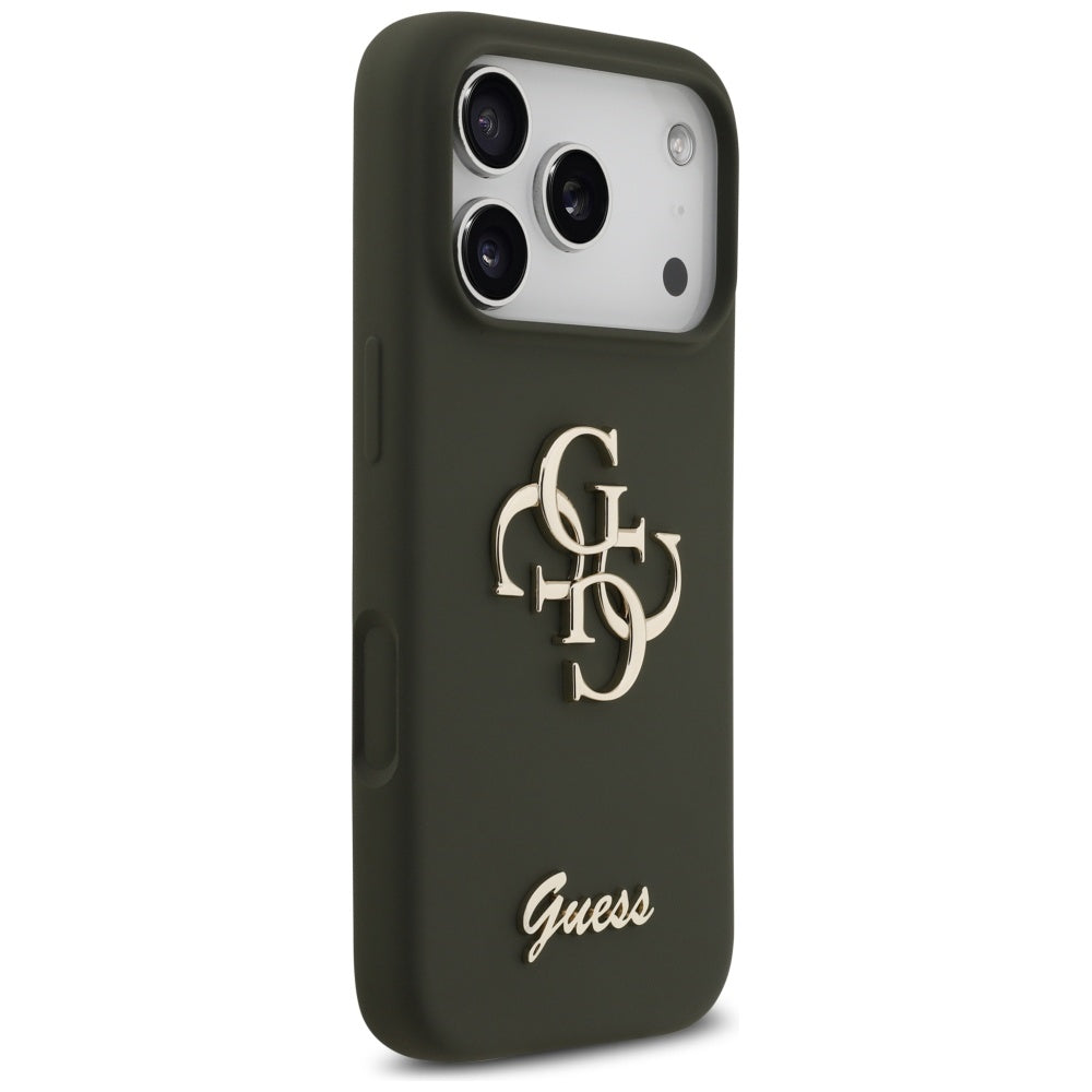 Калъф за Apple iPhone 17 Pro Max, Guess, Big 4G Script, Каки