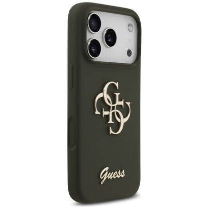 Калъф за Apple iPhone 17 Pro Max, Guess, Big 4G Script, Каки