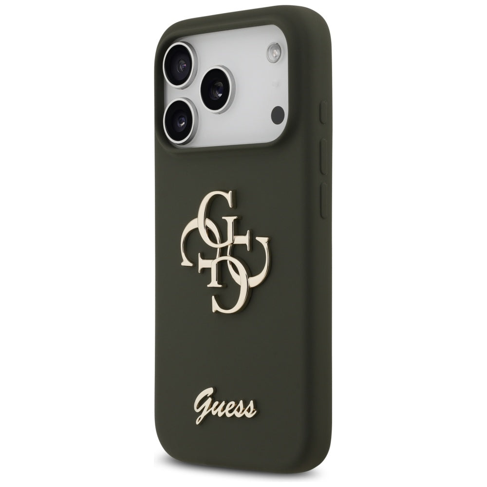 Калъф за Apple iPhone 17 Pro Max, Guess, Big 4G Script, Каки