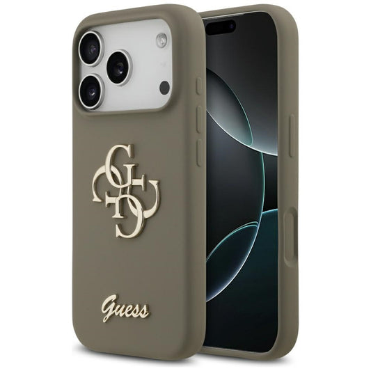 Калъф за Apple iPhone 17 Pro Max, Guess, Big 4G Script, Кафяв