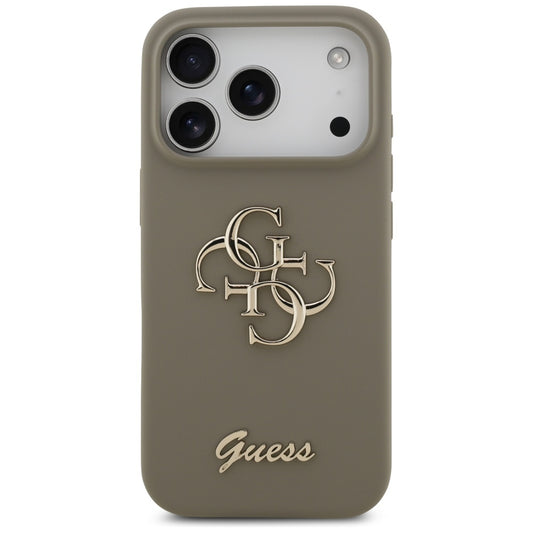 Калъф за Apple iPhone 17 Pro Max, Guess, Big 4G Script, Кафяв