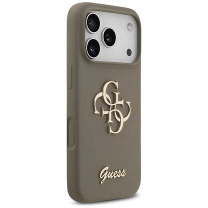 Калъф за Apple iPhone 17 Pro Max, Guess, Big 4G Script, Кафяв
