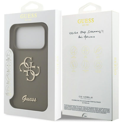 Калъф за Apple iPhone 17 Pro Max, Guess, Big 4G Script, Кафяв