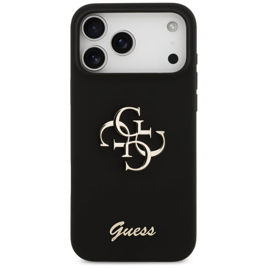 Калъф за Apple iPhone 17 Pro Max, Guess, Big 4G Script, Черен