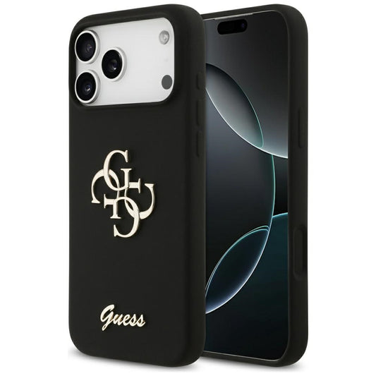 Калъф за Apple iPhone 17 Pro Max, Guess, Big 4G Script, Черен