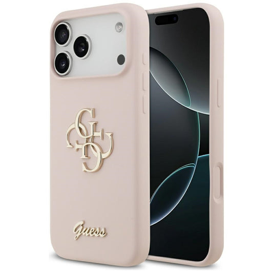 Калъф за Apple iPhone 17 Pro Max, Guess, Big 4G Script, Светлорозов