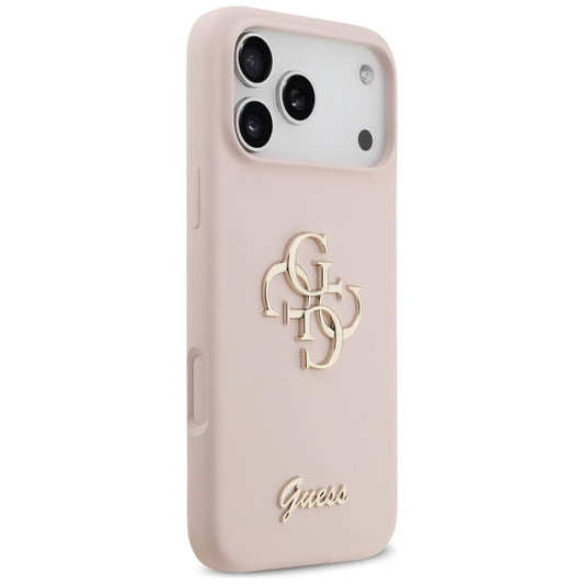 Калъф за Apple iPhone 17 Pro Max, Guess, Big 4G Script, Светлорозов