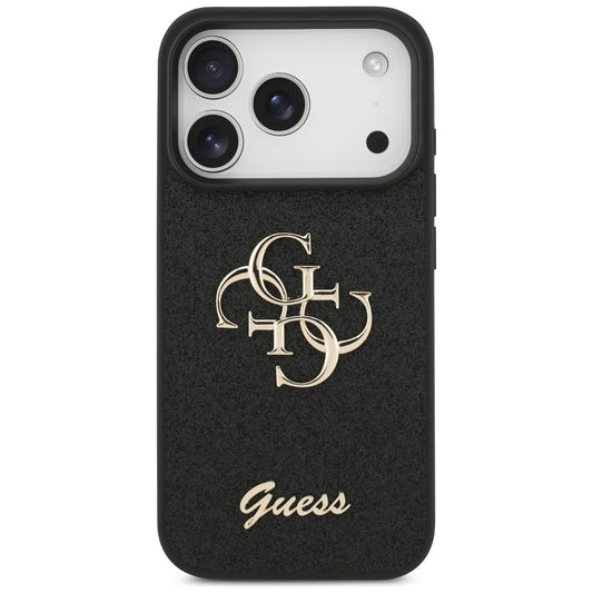 Калъф за Apple iPhone 17 Pro Max, Guess, Fixed Glitter Big 4G, Черен