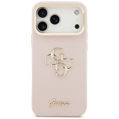 Калъф за Apple iPhone 17 Pro Max, Guess, Grained Big 4G Stand Camera, Розов