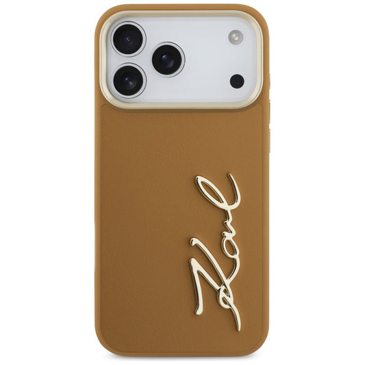 Калъф за Apple iPhone 17 Pro Max, Karl Lagerfeld, Script Logo, Кафяв