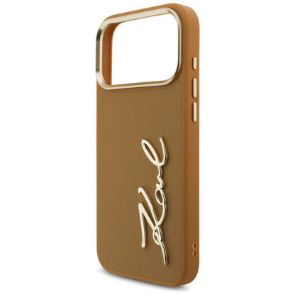 Калъф за Apple iPhone 17 Pro Max, Karl Lagerfeld, Script Logo, Кафяв