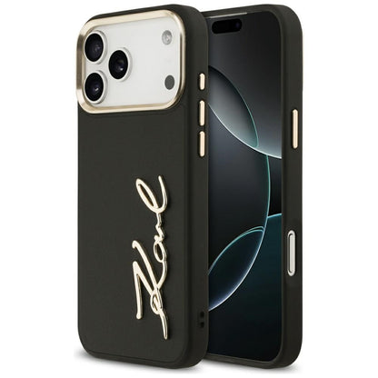 Калъф за Apple iPhone 17 Pro Max, Karl Lagerfeld, Script Logo, Черен