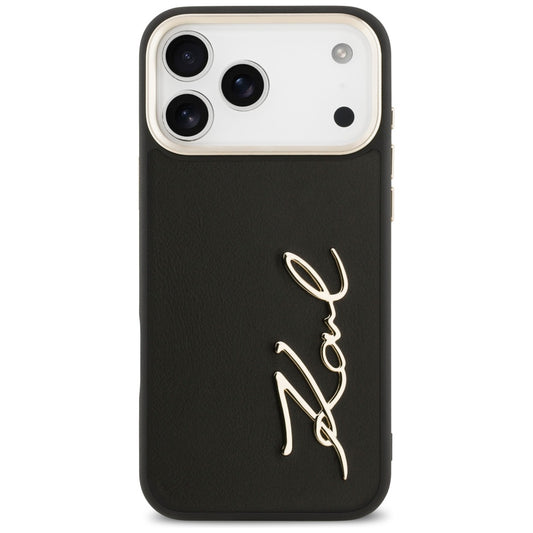 Калъф за Apple iPhone 17 Pro Max, Karl Lagerfeld, Script Logo, Черен