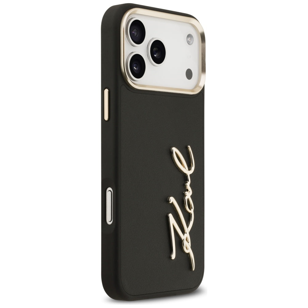Калъф за Apple iPhone 17 Pro Max, Karl Lagerfeld, Script Logo, Черен