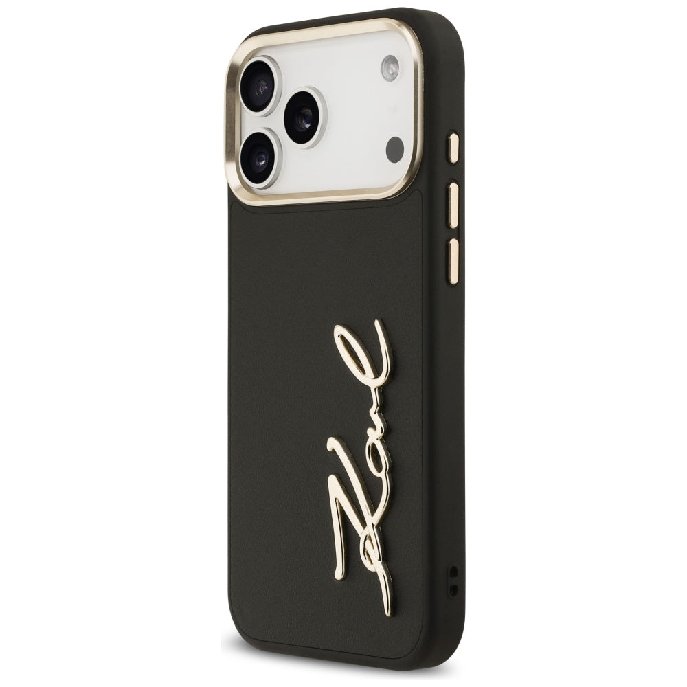 Калъф за Apple iPhone 17 Pro Max, Karl Lagerfeld, Script Logo, Черен