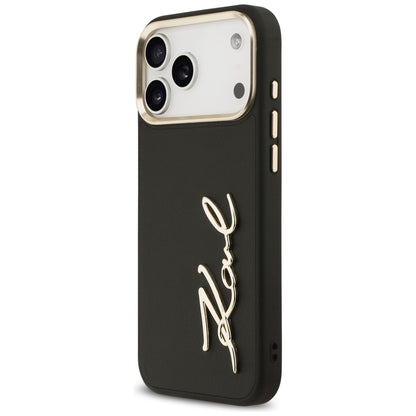 Калъф за Apple iPhone 17 Pro Max, Karl Lagerfeld, Script Logo, Черен