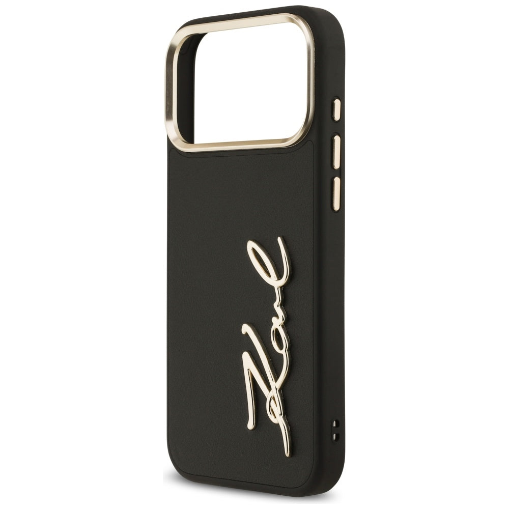 Калъф за Apple iPhone 17 Pro Max, Karl Lagerfeld, Script Logo, Черен