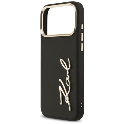 Калъф за Apple iPhone 17 Pro Max, Karl Lagerfeld, Script Logo, Черен