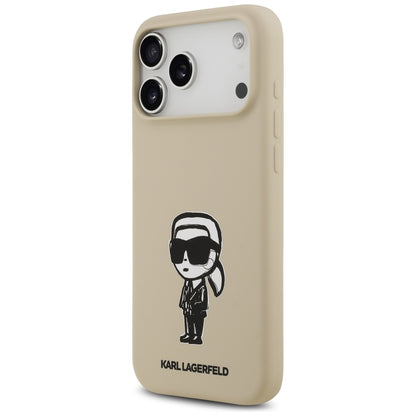 Калъф за Apple iPhone 17 Pro Max, Karl Lagerfeld, Sketch and Logo Karl, Кафяв