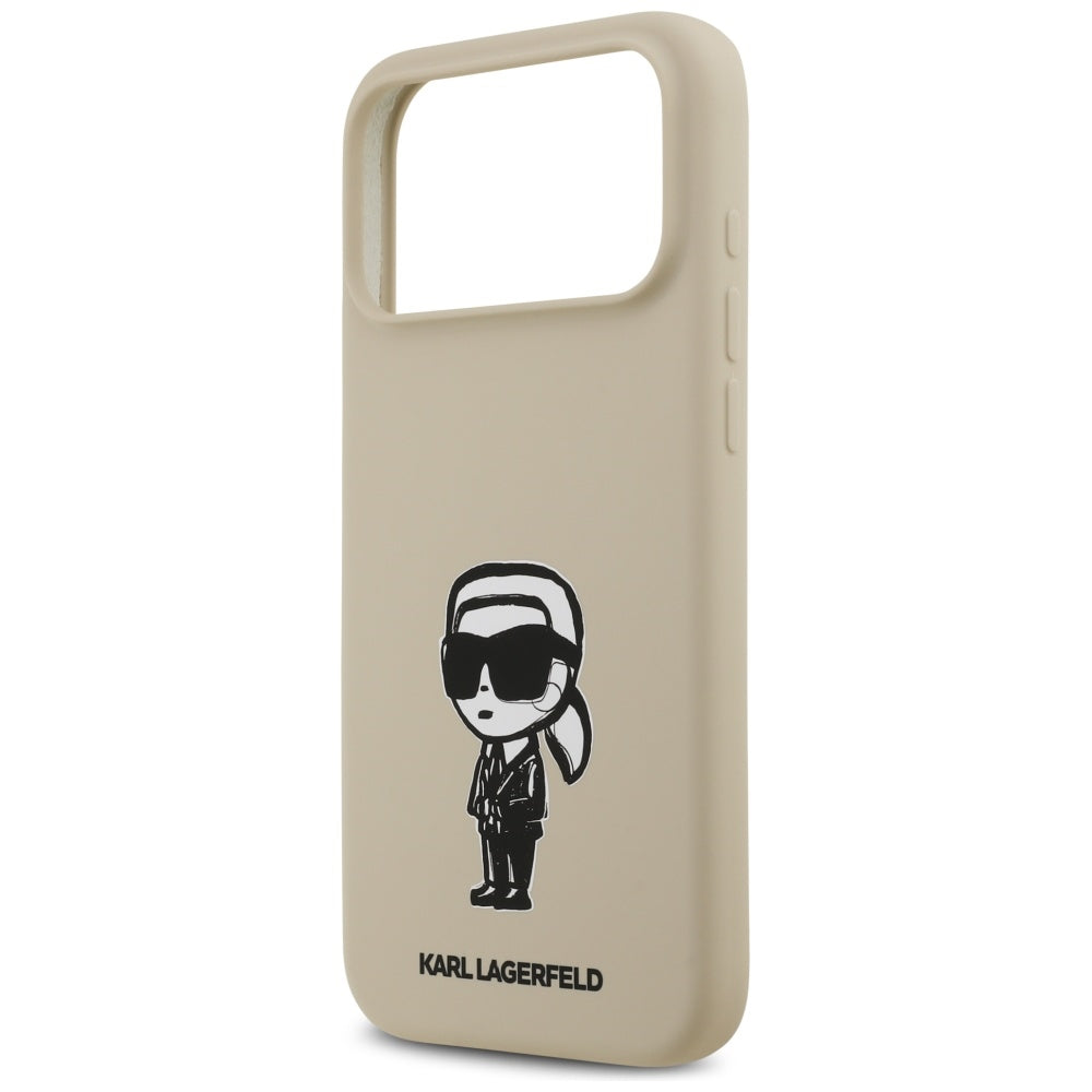 Калъф за Apple iPhone 17 Pro Max, Karl Lagerfeld, Sketch and Logo Karl, Кафяв