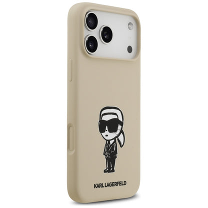 Калъф за Apple iPhone 17 Pro Max, Karl Lagerfeld, Sketch and Logo Karl, Кафяв