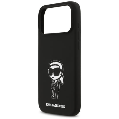 Калъф за Apple iPhone 17 Pro Max, Karl Lagerfeld, Sketch and Logo Karl, Черен