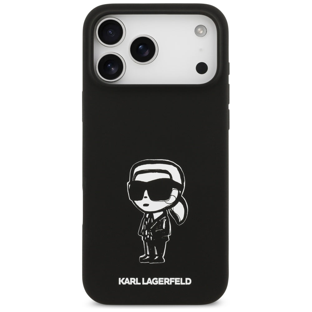 Калъф за Apple iPhone 17 Pro Max, Karl Lagerfeld, Sketch and Logo Karl, Черен