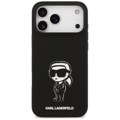 Калъф за Apple iPhone 17 Pro Max, Karl Lagerfeld, Sketch and Logo Karl, Черен