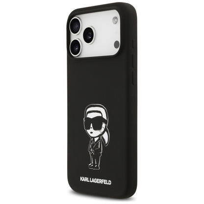 Калъф за Apple iPhone 17 Pro Max, Karl Lagerfeld, Sketch and Logo Karl, Черен