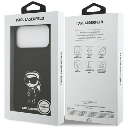 Калъф за Apple iPhone 17 Pro Max, Karl Lagerfeld, Sketch and Logo Karl, Черен